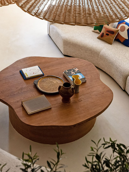 A lavish coffee table adorned with a captivating book