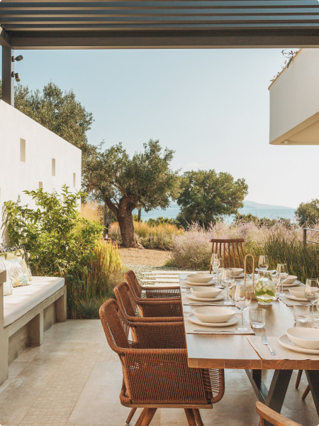 View of an outdoor dining area